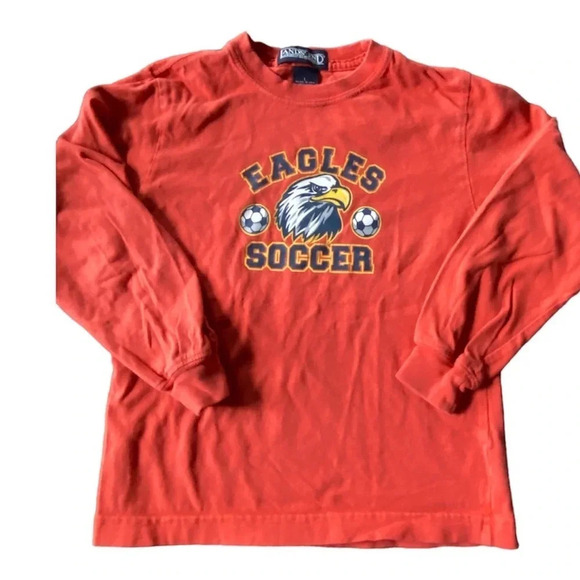 LANDS END EUC BOYS GIRLS TEE SOCCER SHIRT TOP CASUAL SUMMER FALL WINTER SIZE L - Picture 3 of 4